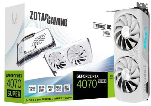 ZOTAC GeForce RTX 4070 SUPER Twin Edge OC White - 12GB GDDR6X RAM - Grafikkarte